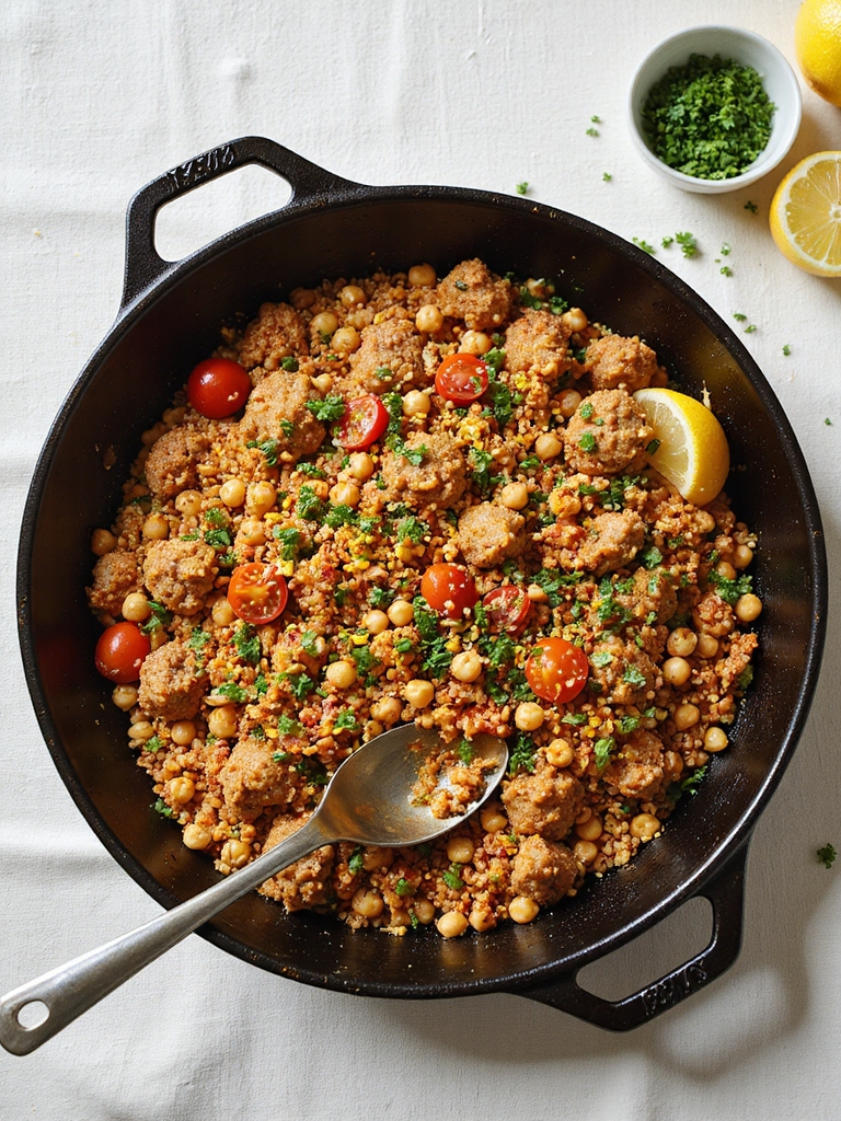 moroccan spiced turkey skillet meal