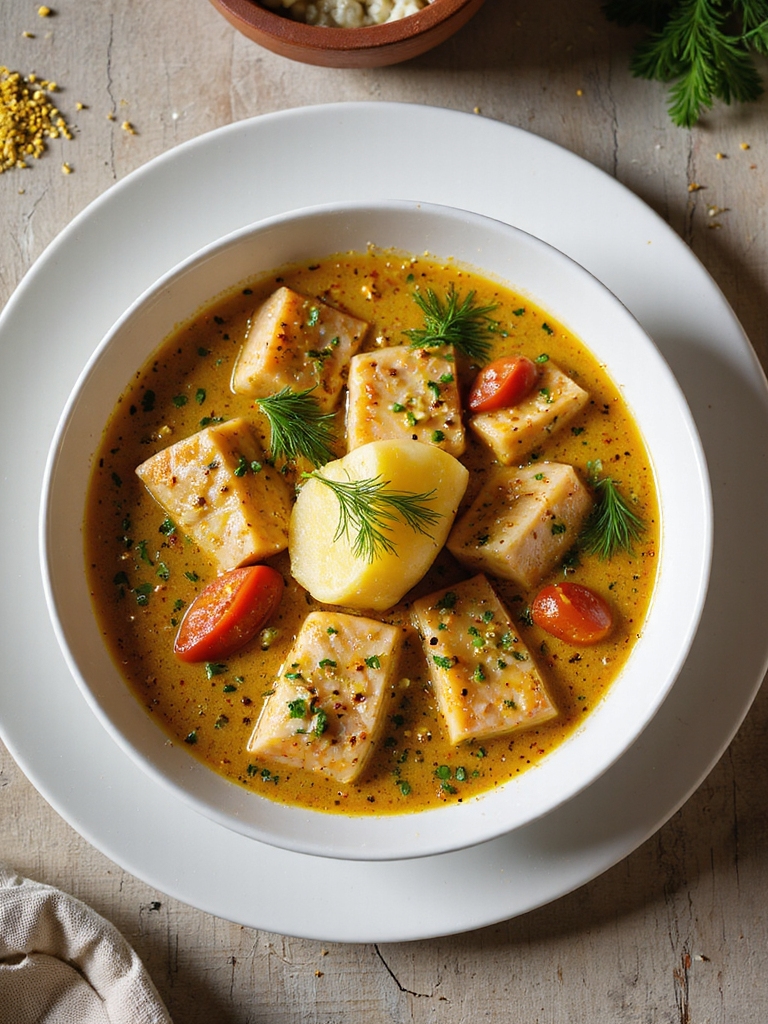 mustard dill bengali fish stew