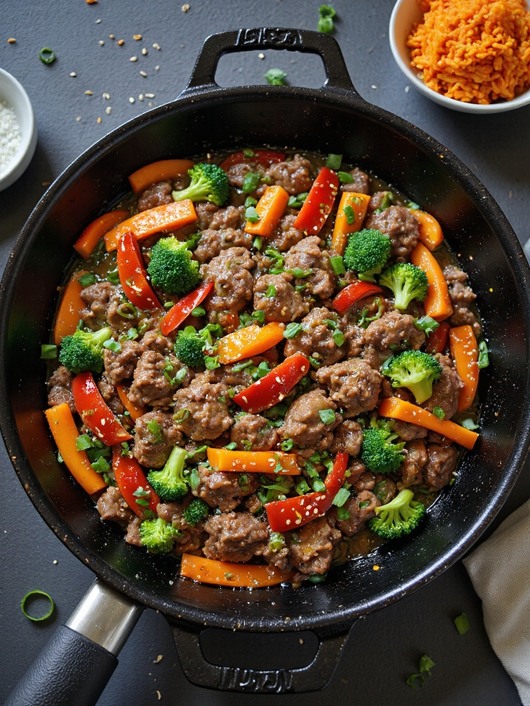 one pan ground beef stir fry