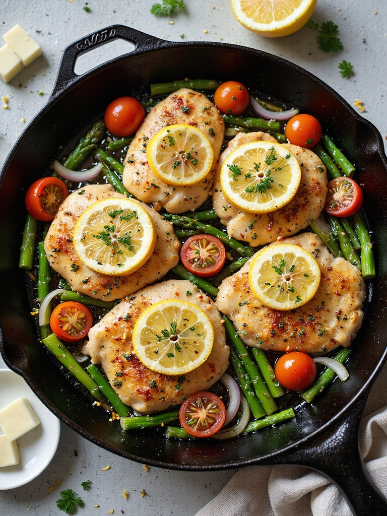 one pan lemon herb chicken