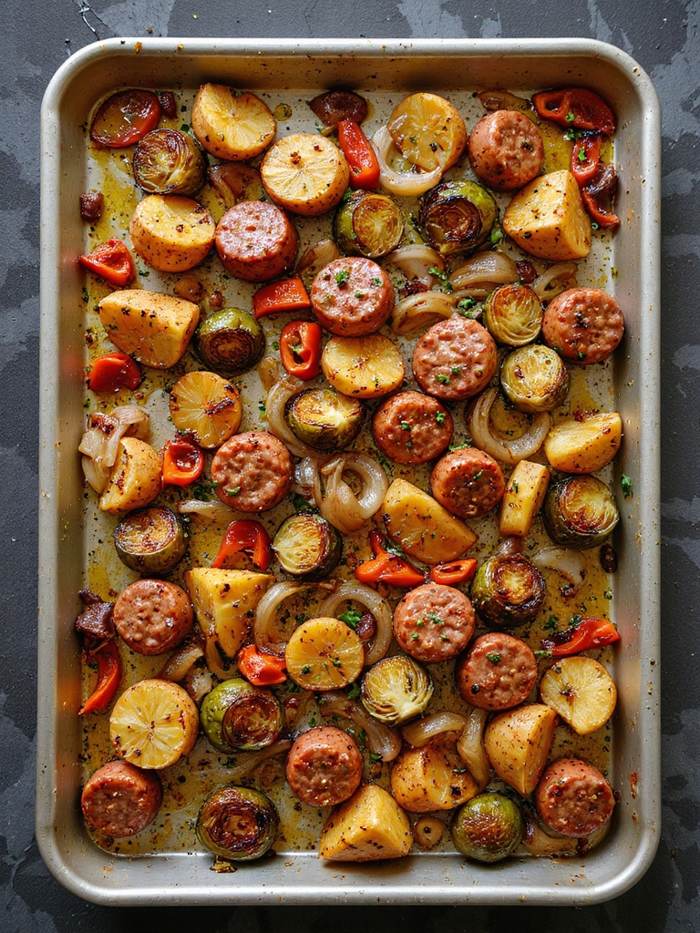one pan roasted sausage meal