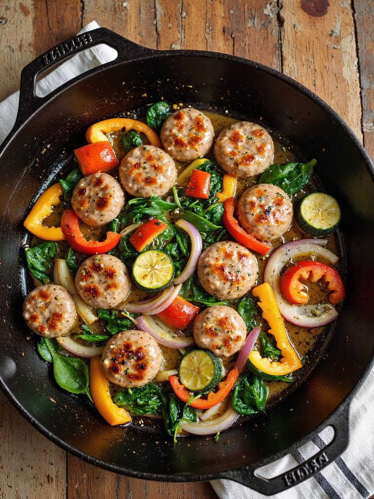 one pan turkey sausage skillet