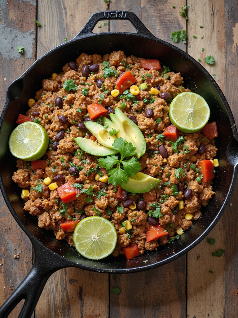one pan turkey taco skillet