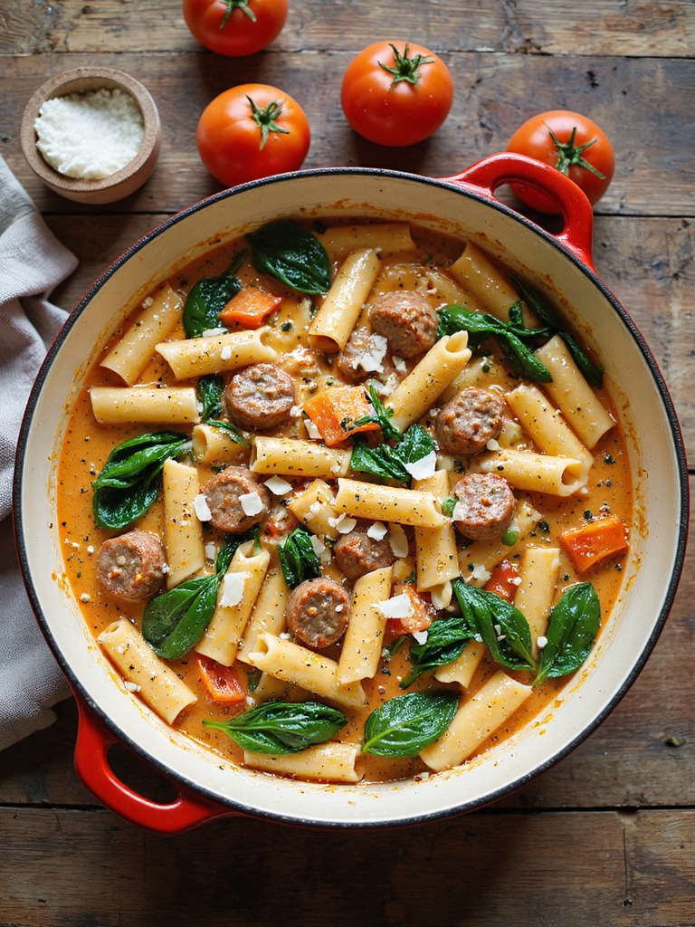 one pot creamy sausage penne