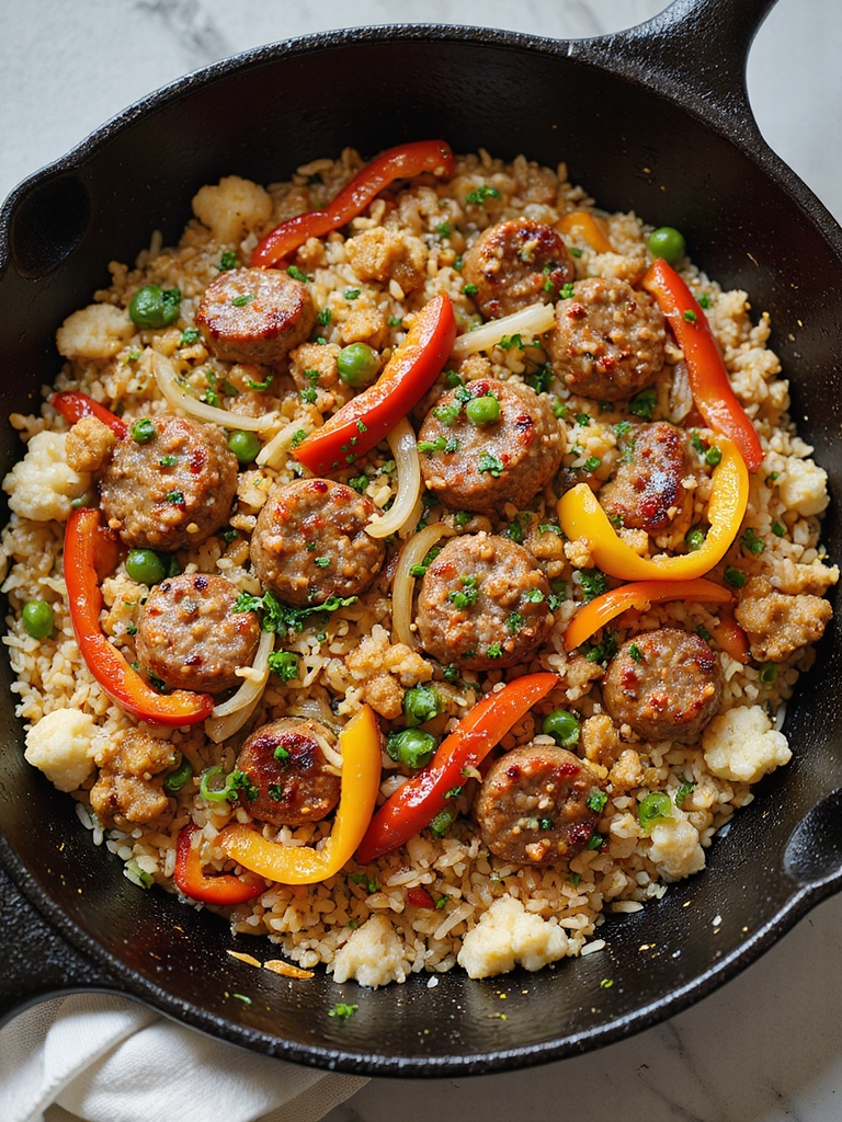 one pot sausage cauliflower rice