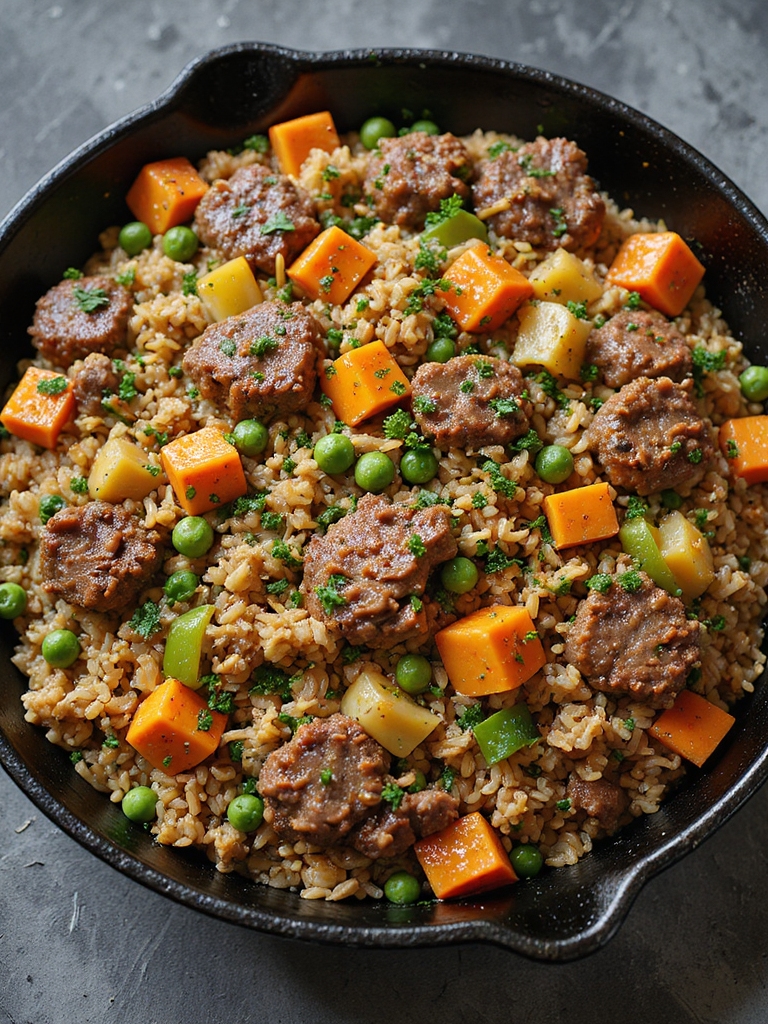 one skillet beef brown rice