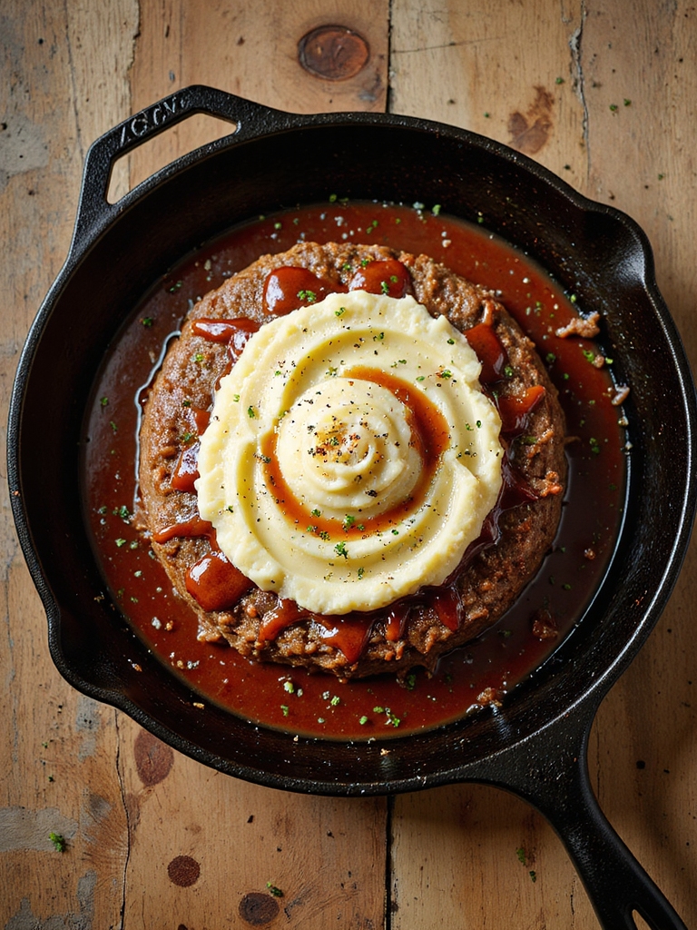 one skillet mashed topped meatloaf