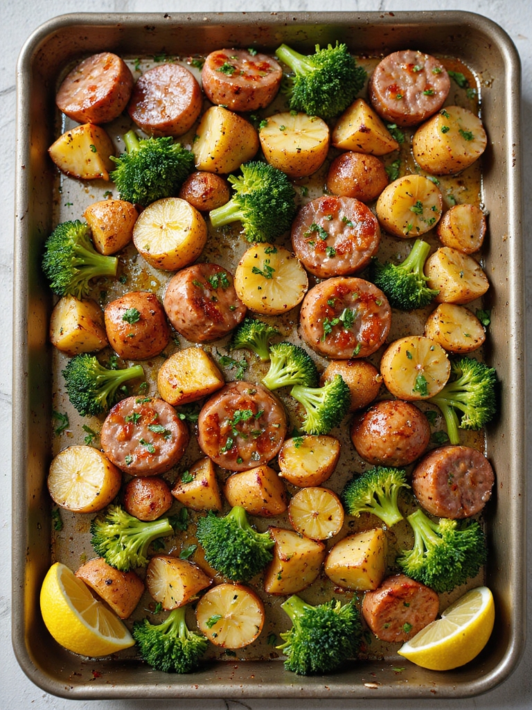 one tray roasted sausage dinner