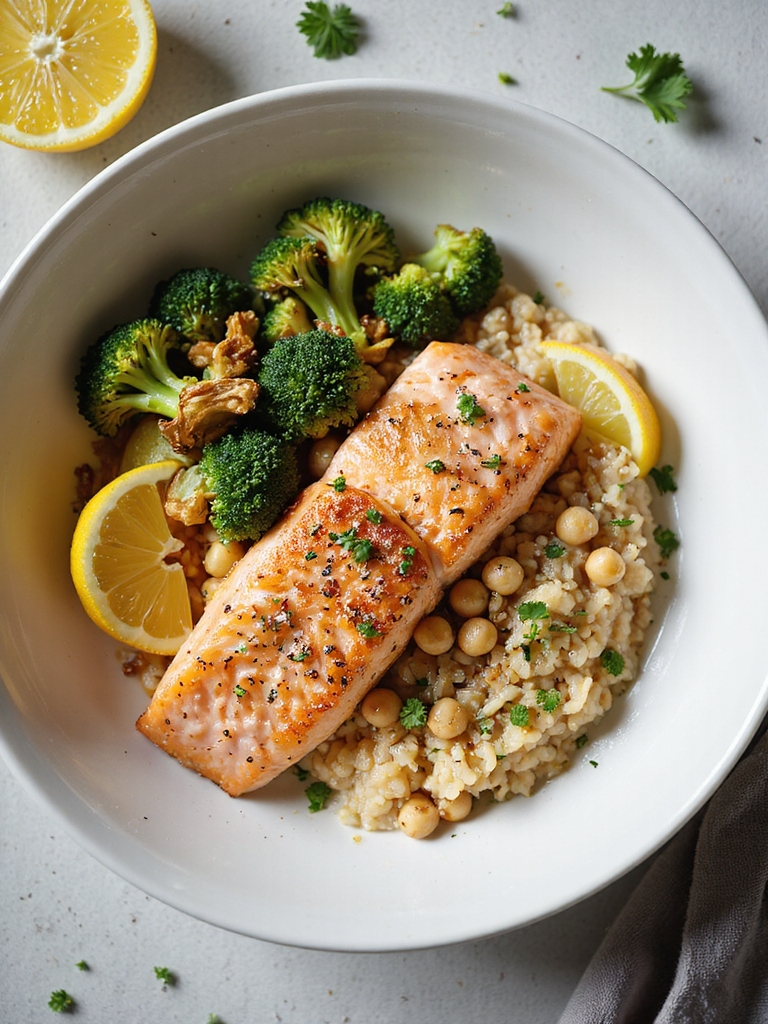 pan seared salmon with sides