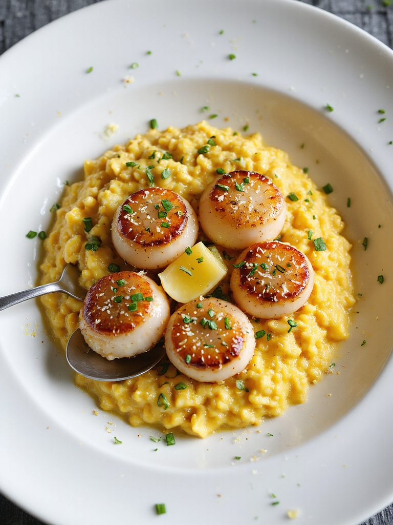 pan seared scallops with risotto