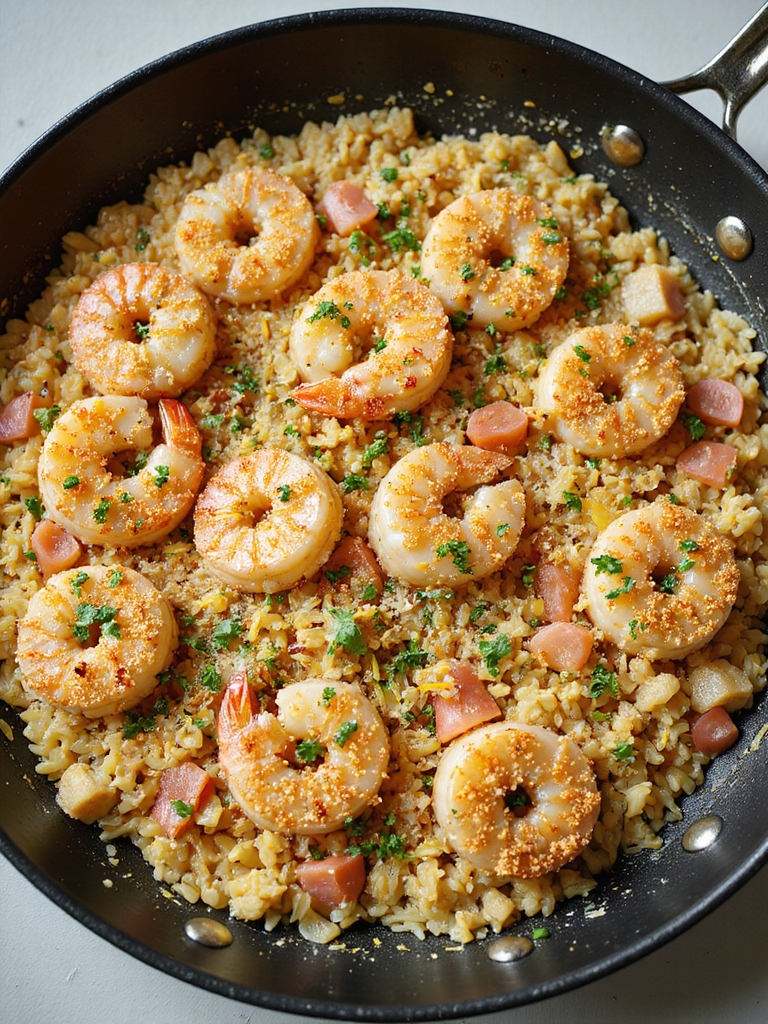 parmesan crusted creamy seafood casserole