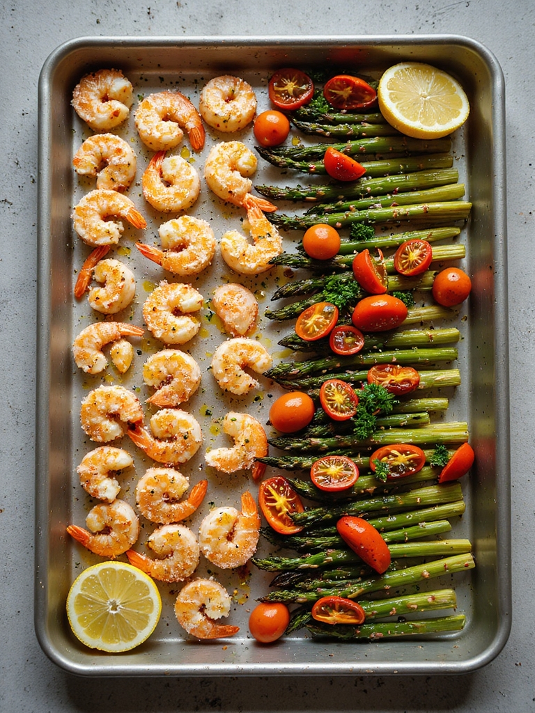parmesan crusted shrimp and veggies