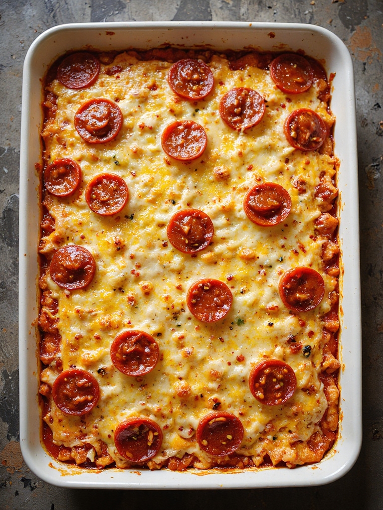 pepperoni three cheese baked pasta