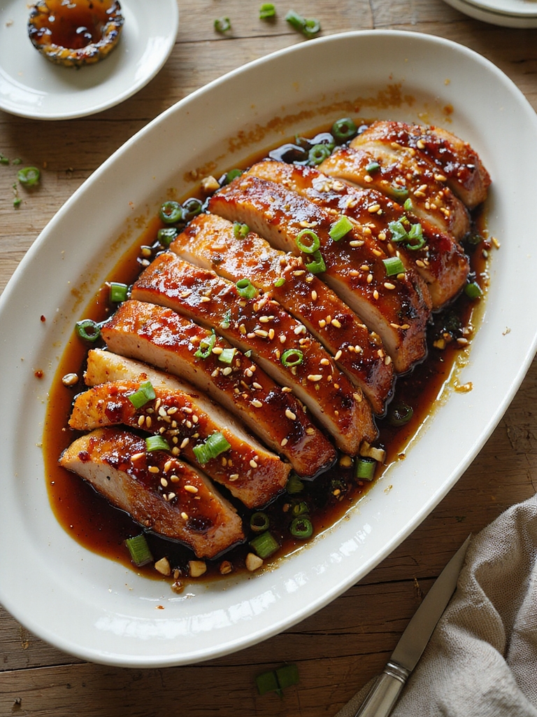 pineapple teriyaki marinated pork loin