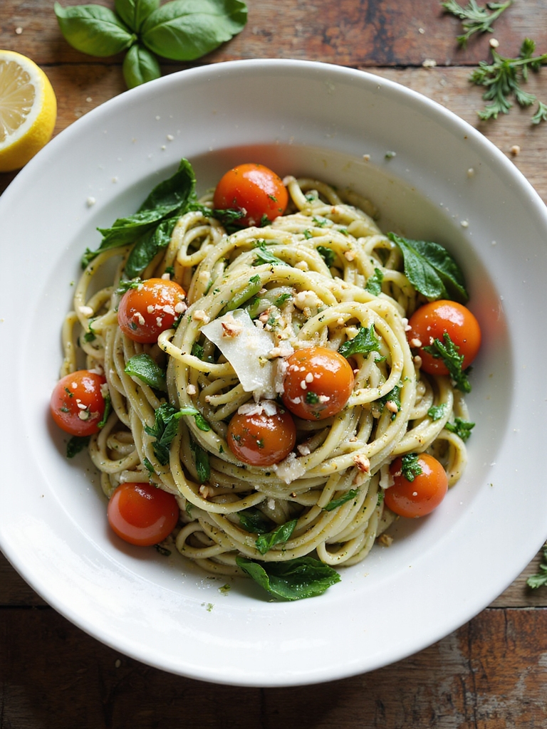 quick basil pesto pasta