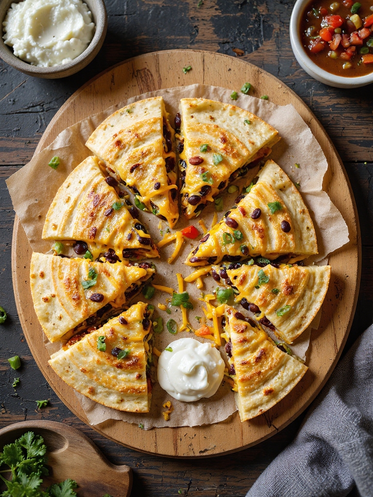 quick cheesy black bean quesadillas