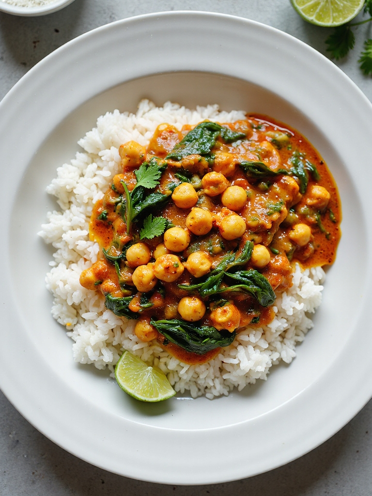 quick chickpea curry with coconut rice