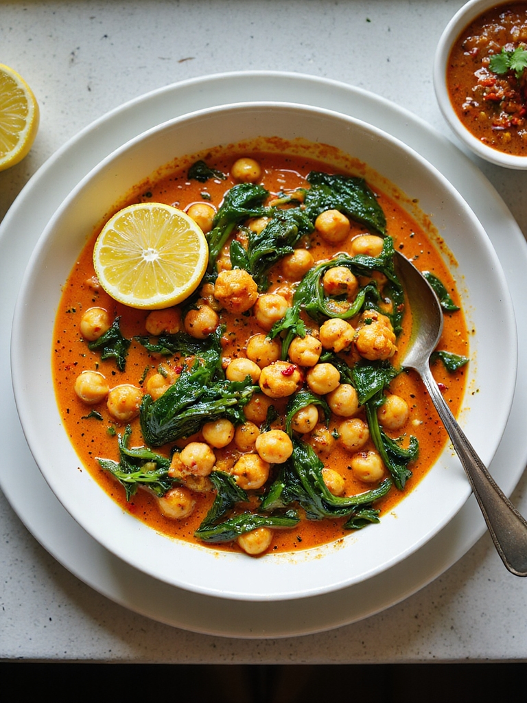 quick chickpea spinach curry