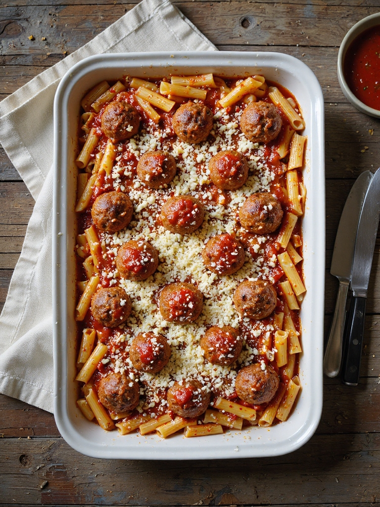 quick dump and bake meatball casserole
