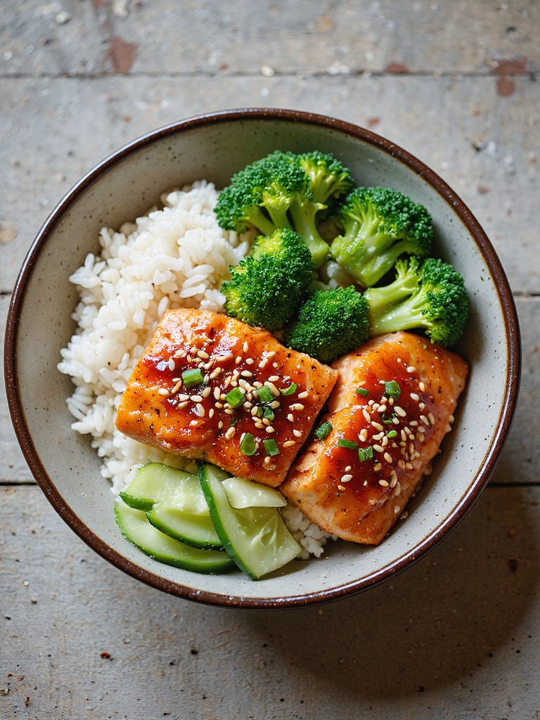 quick glazed teriyaki salmon bowls