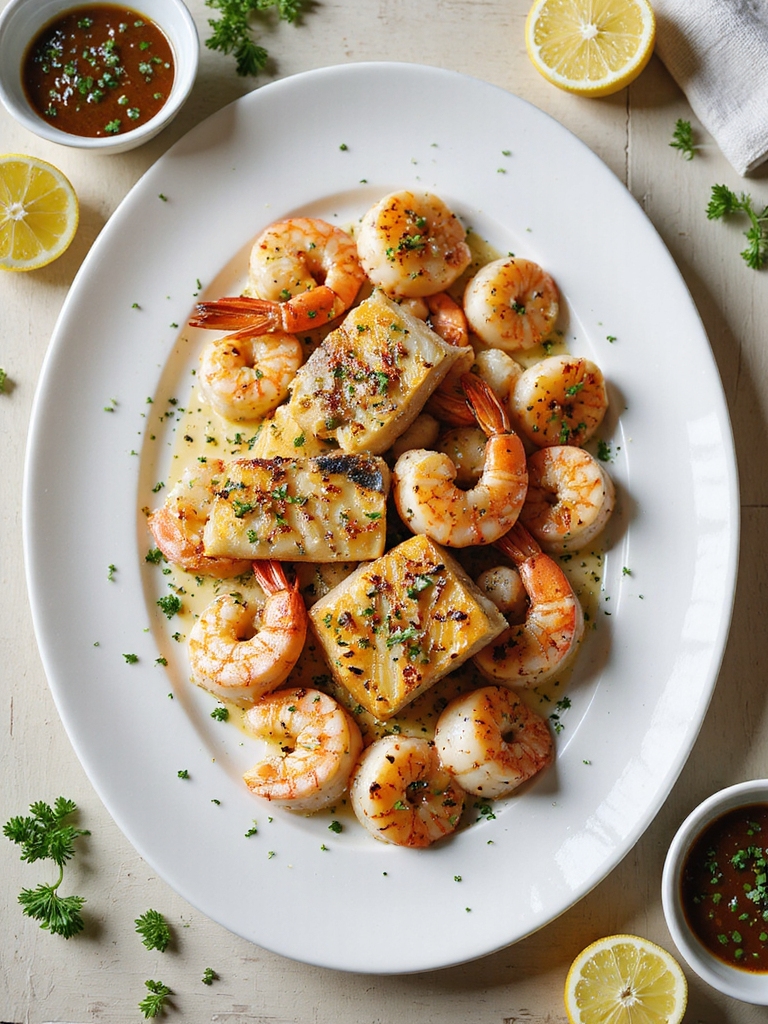 quick lemon herb grilled seafood