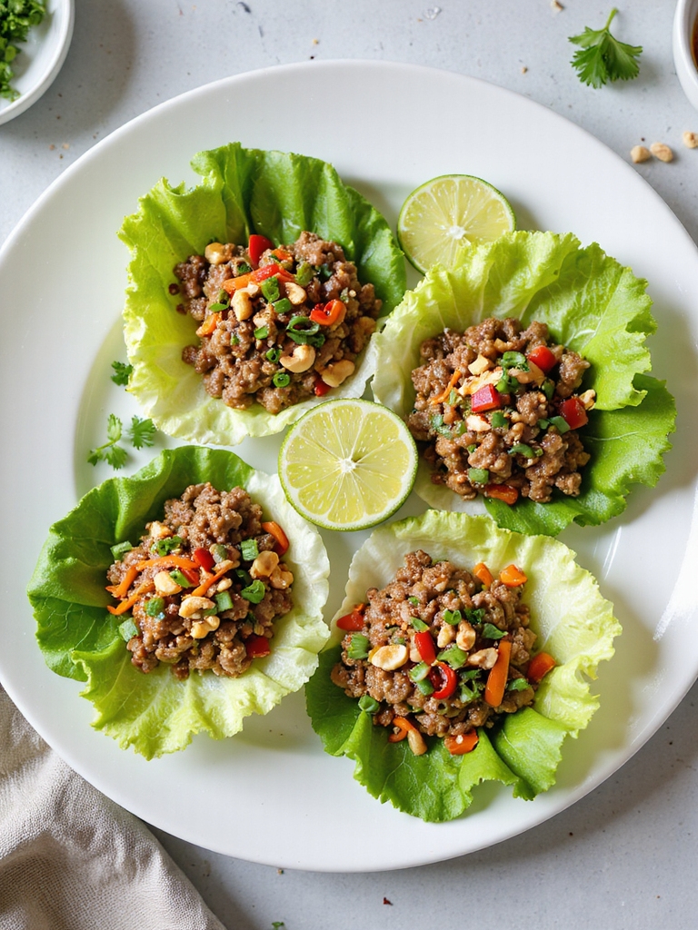 quick savory asian lettuce wraps