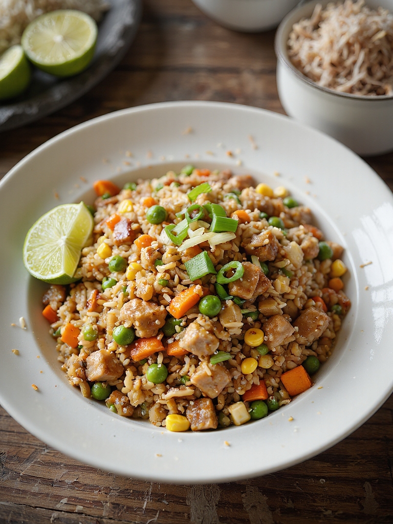 quick savory ground pork fried rice