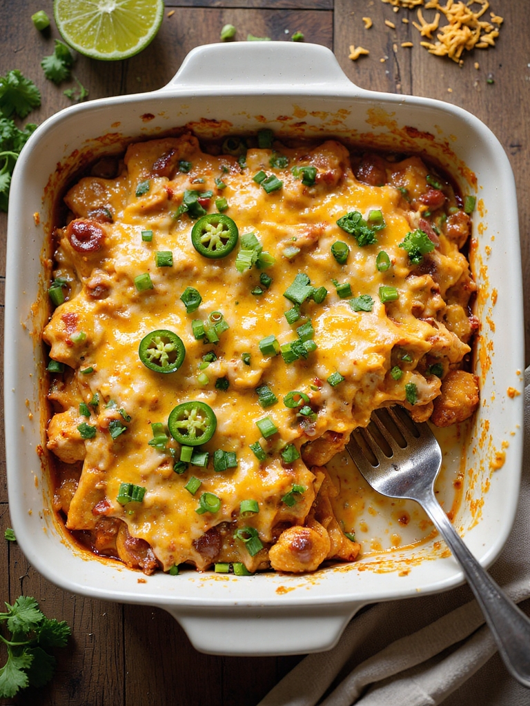 quick shredded chicken enchilada casserole