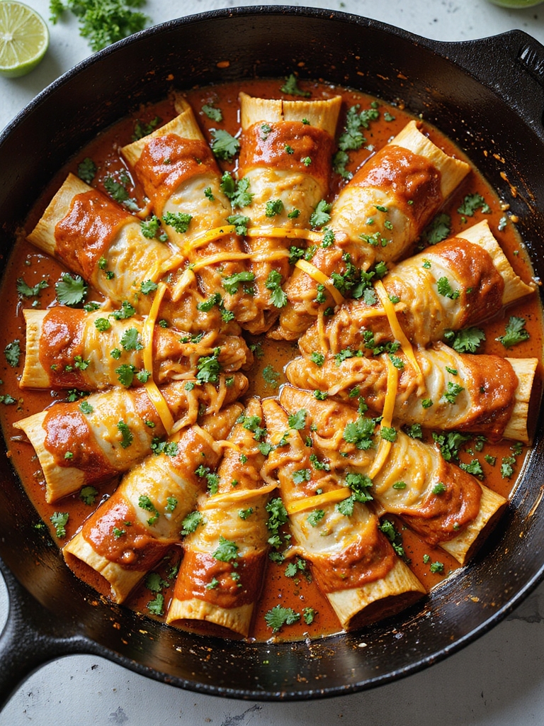 quick skillet turkey enchiladas