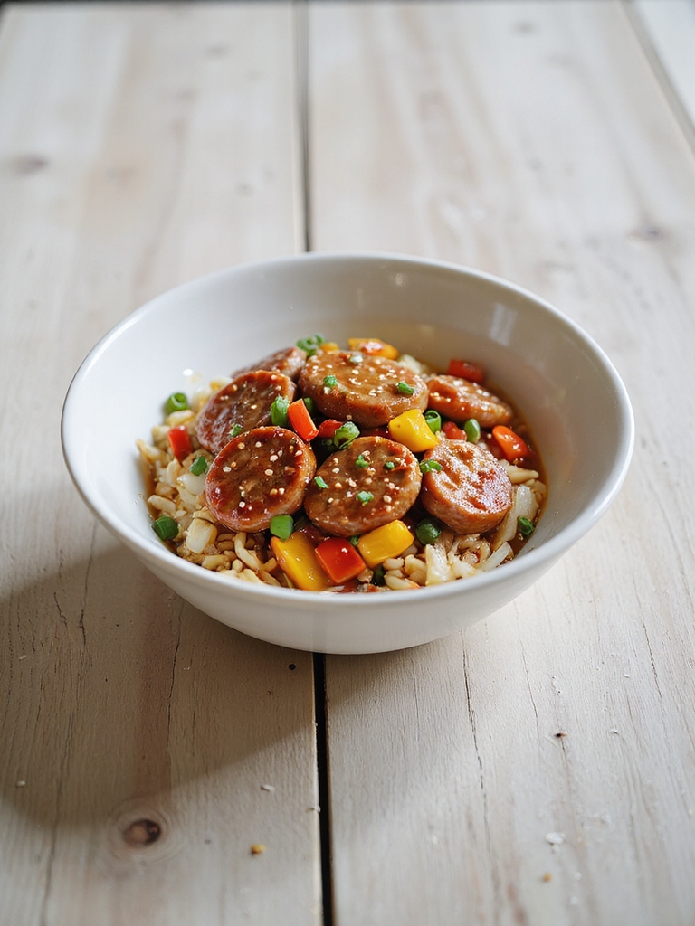 quick spicy turkey sausage stir fry