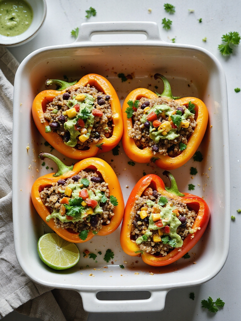 quinoa black bean stuffed peppers