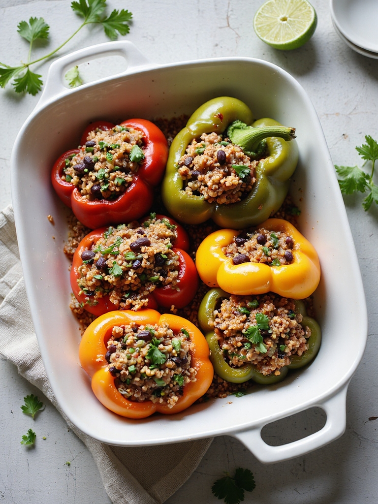 quinoa black bean stuffed peppers