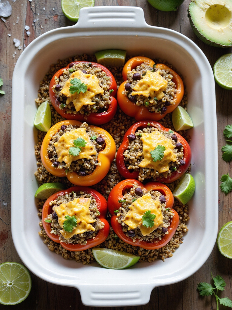 quinoa black bean stuffed peppers