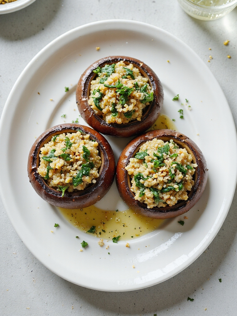 quinoa stuffed portobello mushrooms with spinach