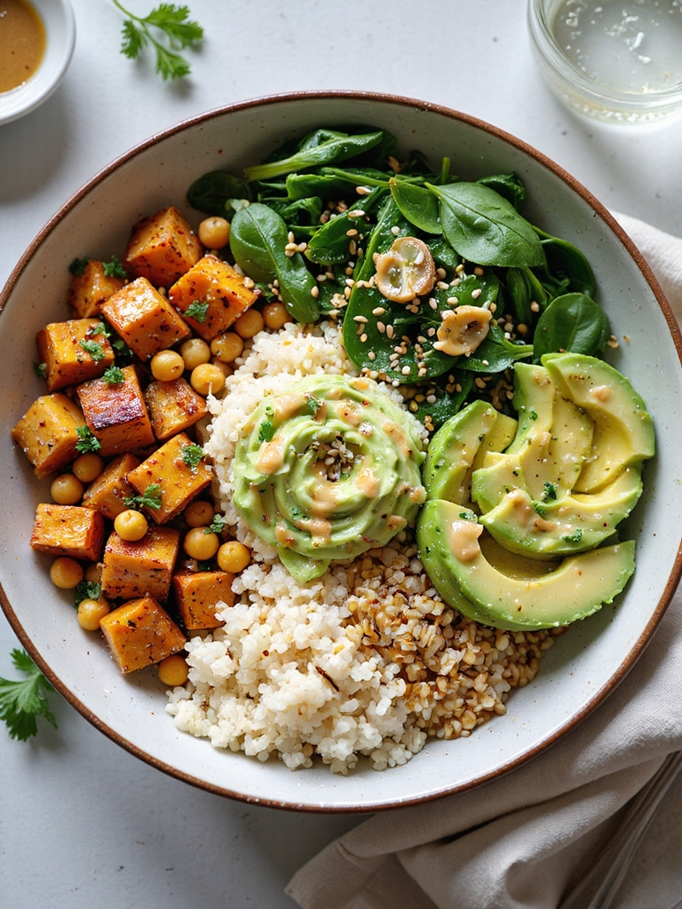 roasted chickpea sweet potato bowl