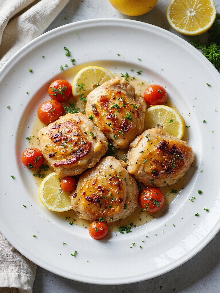 roasted lemon herb chicken thighs