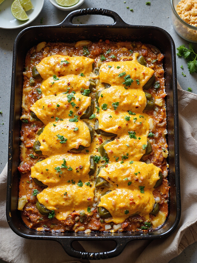 roasted poblano layered casserole