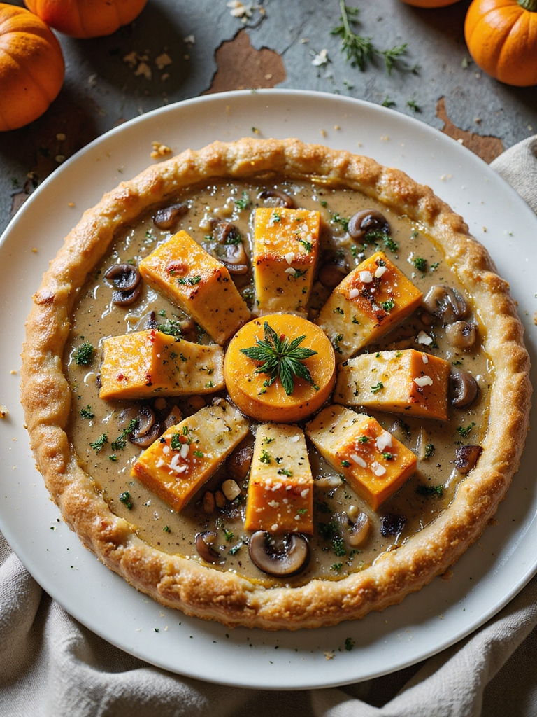 roasted pumpkin mushroom tart