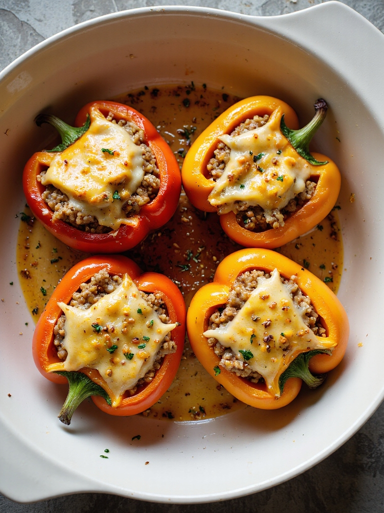 roasted pumpkin quinoa stuffed peppers