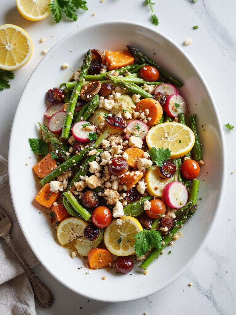 roasted spring vegetables with vinaigrette