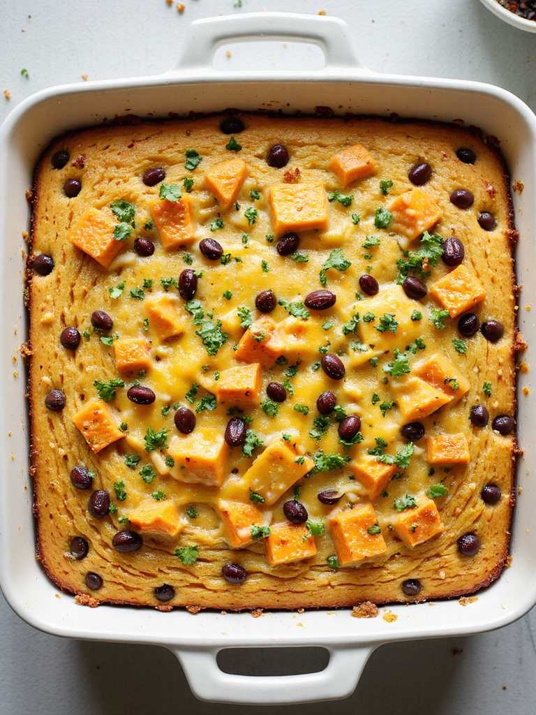 roasted sweet potato cornbread casserole