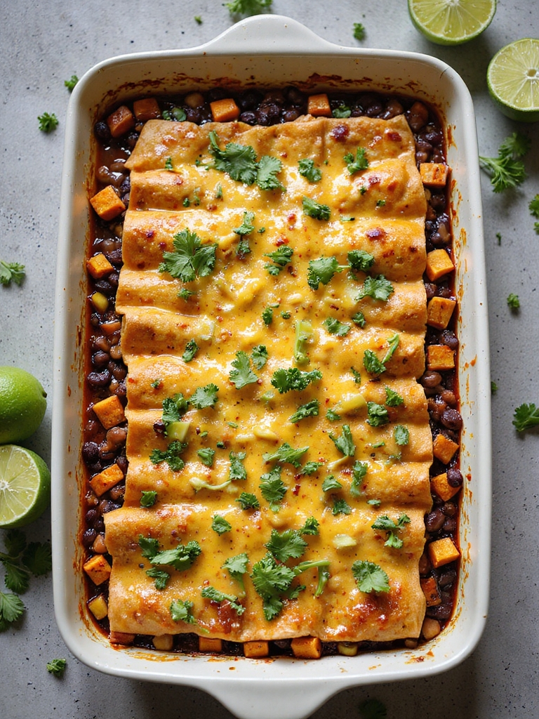 roasted sweet potato enchiladas