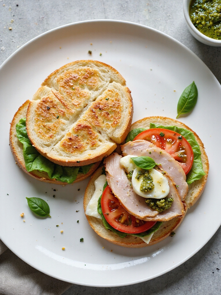 roasted turkey pesto sandwich
