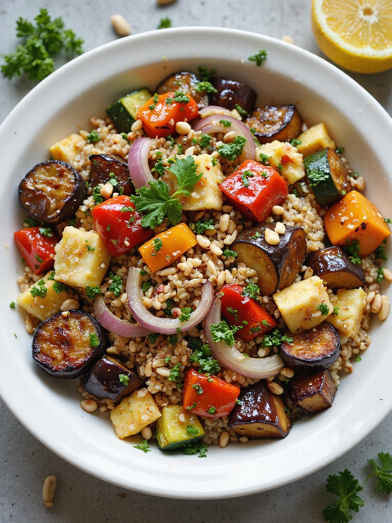 roasted vegetable farro salad