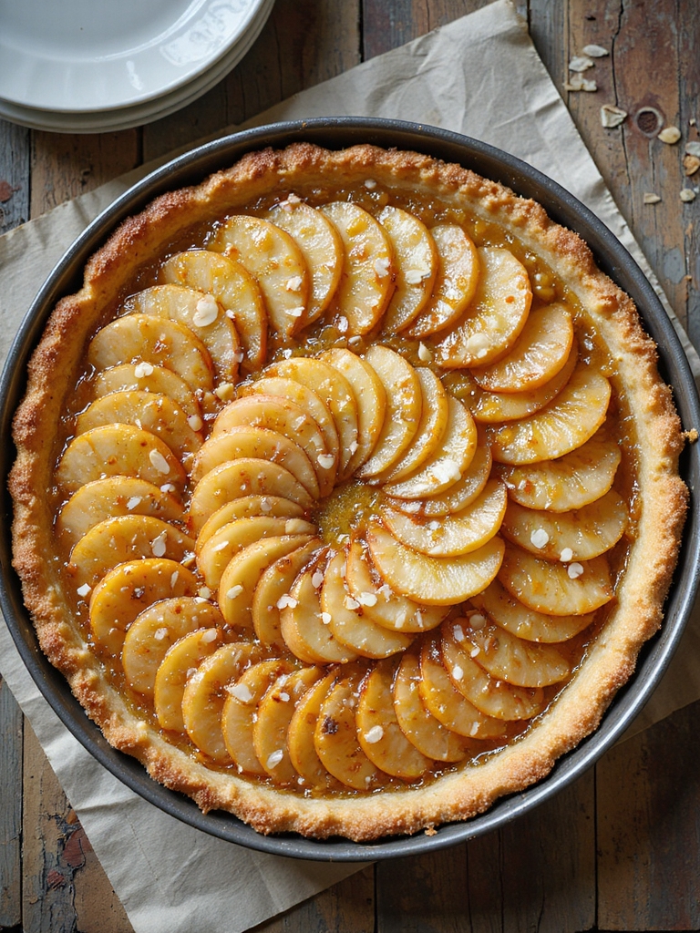 rustic pear almond frangipane tart