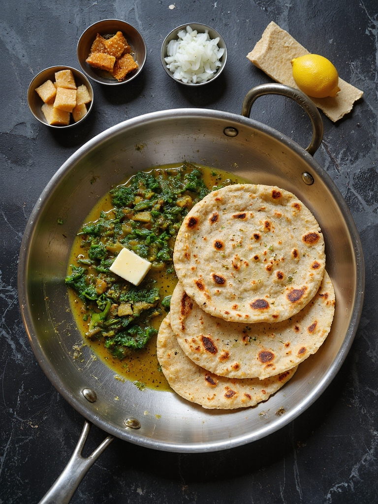 rustic punjabi mustard greens meal
