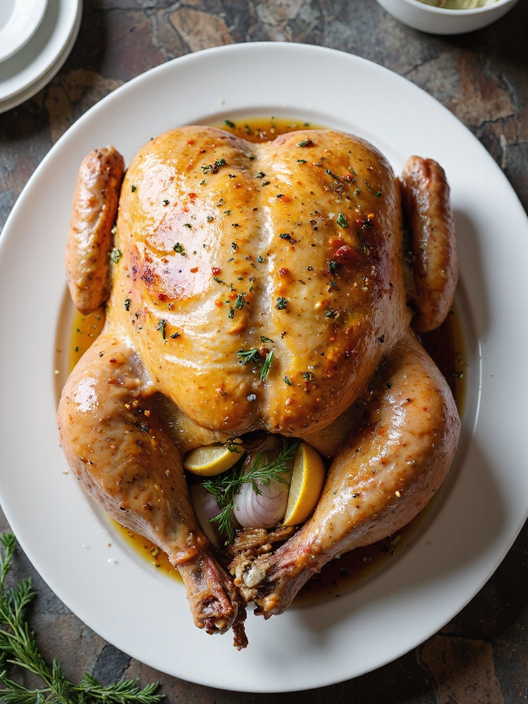 salt and herb dry brined turkey