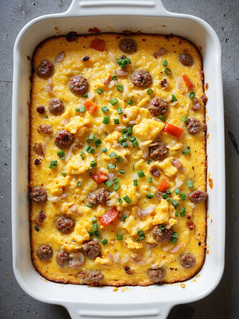 sausage cornmeal egg casserole