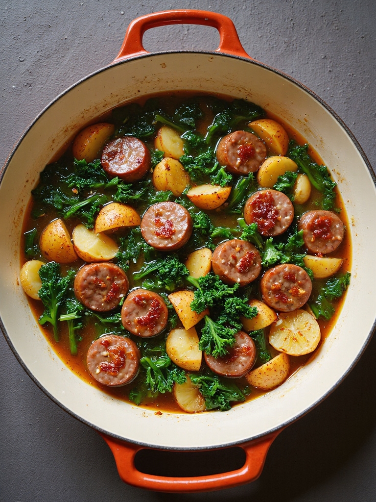 sausage potatoes kale skillet
