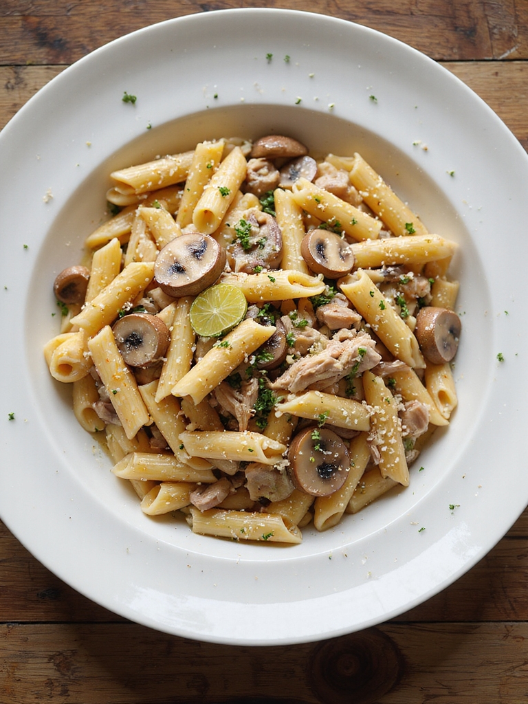 saut ed turkey mushrooms pasta